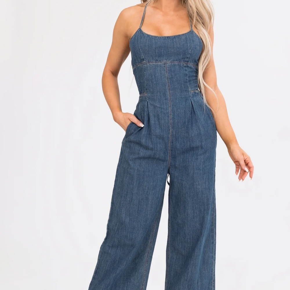 Women's Blue Denim Jumpsuit